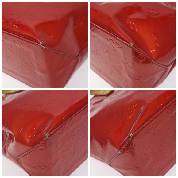 LOUIS VUITTON Monogram Vernis Reade PM Hand Bag Red Rouge M91088 LV Auth bs26993 - Picture 15 of 16